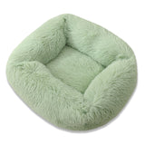 Cozy Plush Calming Pet Dog Bed Basket Square Cat Nest Hondenmand Soft Winter Warm Sleeping Mat House for Small Medium Large Dogs