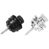 4Pcs Non-Slip Guitar Strap Lock Guitar Belts Buckle Button Thread -Black &amp; Silver