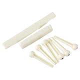 5 Set Guitar Bridge Saddle and Nut with Guitar Bridge Pins for Acoustic Guitar Slotted Bridge Saddle Nut Replacement