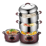 Large Three-layer Electric Steamer Multi-layer Electric Cooker Multi-function Kitchen Large Capacity And Timing Can Be Reserved