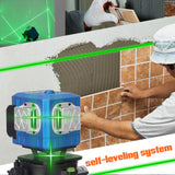 Multifunctional 3D 12 Lines Laser Level Tool Vertical Horizontal Lines with 5° Auto-leveling Function