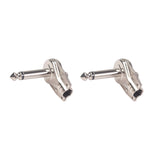 10Pcs 90Degree Right Angle 6.35 mm Mono 2 Pole Jack Plug 6.35mm Guitar Phono Pancake 1/4 Inch Connector