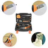 15-Piece Tool Set General Household Hand Tool Kit for Men Women Home Automobile Repair with Plastic Toolbox Storage Case Orange