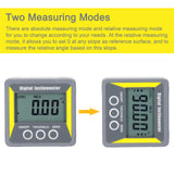 4*90° LCD Inclinometer Portable Level Meter Practical Protractor Woodworking Magnetics Angle Ruler Absolute Relative Measurement
