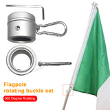 2pcs Aluminum Alloy 360 Degree Rotating Outdoor Grommet Durable Easy Install Flag Pole Ring Rustproof 26mm Adjustable Anti Wrap