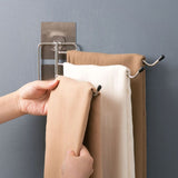 3 Layers Wall Mounted Towel Rack Stainless Steel 180 Degree Rotating Hook Hanger