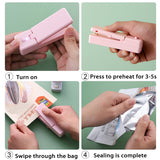 Mini Handheld Heat Sealer Food Snack Plastic Storage Bag Portable Sealer USB Charging Packing Bag Heat Sealing Vacuum Machine