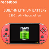 Powkiddy X12 Pro Video Game Retro Consoles Portatil Handheld Game Players 2000 Games 5.1 Inch Screen