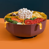 Hot Pot Draining Platter Double Layer Hot Pot Storage Platter Multifunctional Multi Grid Household Portable Kitchen Accessories