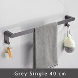 Towel Hanger Wall Mounted Towel Rack Bathroom Space Aluminum Black Grey Towel Bar Rail Towel Holder  Bathroom Accessories