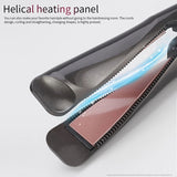 2 In 1 Hair Curler and Straightener Spiral Wave Curler Flat Curling Iron Crimp Straightening Tools 360° Rotation LCD Display
