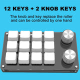 Macro Keyboard 12 Key 2 Knob Mechanical Keyboard Hot Swap Custom Keypad One-handed Keypad Mini Gaming Keyboard Mini Keyboard