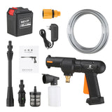 Cordless 600W High Pressure Washer Gun Electric Car Cleaning Tool Handheld Car Cleaning Device Water Pump with Foaming Bottle