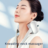 Electric Shoulder Neck Massager with Heat Compression  Deep Kneading Portable Massager