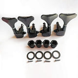 2+2 Sealed Bass Guitar Tuning Pegs Keys 2R2L Machine Head Tuners for Precision Bass and Jazz Bass, Black