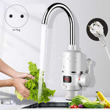 3000W Instant Tankless Electric Hot Water Heater Faucet Kitchen Instant Heating Tap Water Faucet with LED Digital Display EU Plu