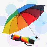 Rainbow Fold Umbrella Women and Men Non-automatic Umbrella Popular Creative Three Folding Adults Children Umbrella