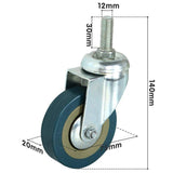 4pcs Heavy Duty 75mm Swivel Castor with Brake Trolley Casters wheels for Furniture