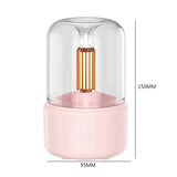 120ML Candlelight Aroma Diffuser Portable Electric USB Air Humidifier Cool Mist Maker Fogger 8-12 Hours with LED Night Light
