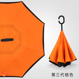 2021 Folding Long Shank Double Layer Inverted Umbrella Windproof Reverse C-Hook male golf umbrella reverse Umbrellas For Women