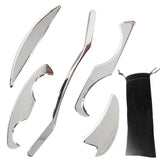 5pcs/set Stainless Steel Myofascial Release Knife Muscle Tissue Health Relaxation Soft Care Exercise Physiotherapy Massager I0M7