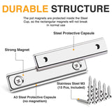 15Pcs Neodymium Bar Magnet With Countersunk Holes, 70Lb Rectangular Pot Magnet, Heavy Duty With Screws - 60X13.5X5mm