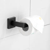 Premium Stainless Steel 4 Pieces Bathroom Hardware Accessories Set Wall Mounted Towel Bar Set Paper Holder Robe Hook Black