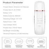 Ultrasonic Skin Scrubber Ion Face Cleaning Shovel Peeling Acne Blackhead Removal Red Light Therapy Facial Galvanic SPA Machine