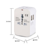 Universal Worldwide Phone Charger All In One International Plug Adapter 2 USB Port Travel AC Power Charger Adapter AU US UK EU