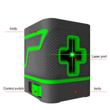 2 Lines Portable Green Laser Level Accurate Vertical&amp;Horizontal Cross Line Self-Leveling Multi Laser Level Powerful Green Beam