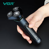 VGR Metal Housing 3D Floating Rotary Electric Shaver for Men Waterproof Beard Electric Razor Face Shaving Machine Rechargeable