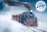 Merry Christmas Photography Background Winter Train Night Moon Snowflake Children Portrait Photocall Backdrop for Photo Studio