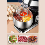 1200W Electric Whisk multifunction Food Processor Mixer 5.5L Silent Kneading 6 Speed with Stainless Steel Bowl Dough Machine