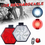 USB Charging LED Ride Warning Light Flare Emergency Road Disc Safety Light Flashing Roadside Beacon Tool US Bicycle Lights