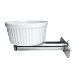 Birds Food Dish Ceramics Parrot Feeding Cups Cage Water Food Bowl with Stainless Steel Bracket 2 Sizes White Bowls