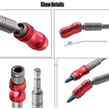 3Pcs Magnetic Pivot Drill Bit Holder, 1/4 Inch Magnetic Screw Drill Tip, 20° Drill Extender Rotating Screwdriver Holder