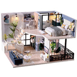 CUTEBEE DIY Dollhouse kit Wooden Doll House Miniature House Furniture Kit Toys for children Christmas Gift TD32