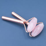 Genuine Rose Quartz Jade Roller Crystal Gemstone Therapeutic Massage Firming Facial Skin Remove Puffy Smooth Wrinkles Lift Tool