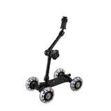 Mobile Rolling Sliding Dolly Stabilizer Skater Slider 11 Inch Articulating Magic Arm Camera Rail Stand Photography Car