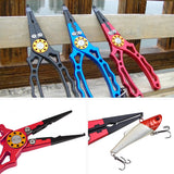 Aluminium Fishing Pliers Hook Remover Pliers Fish Holder Split Ring Tool Clip Clamp Line Cutters with Lanyard and Storage Bag