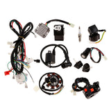 1 set Wiring Harness Loom CDI Ignition Coil Spark Plug  Key Switch Kit for 150cc 250cc ATV Dirt Bike Magneto Stator