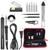 14 in 1 Soldering Iron 60W Adjustable Temperature Welding Soldering Iron with ON/OFF Switch 5pcs Soldering Tips Solder Sucker