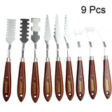 9pcs Painting Knife Lightweight Super-Thin Painting Scraper For Acrylic Oil Painting Stainless Steel Spatula Color Mixing Tool