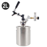 2L/64OZ Complete Mini Keg US Standard Tap System Camping Picnic Party Portable Taproom Mini Keg Dispenser Kegerator