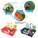 Bird Feeder Bird Bath Tub Parrot Automatic Bathtub Swimming Pool Bird Cage Bathroom Toys Faucet Bird Shower Pool Bird Product