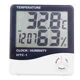 Intelligent Weather Clock LCD Thermometer Hygrometer Weather Forecast Clock Alarm Calendar Voice-activated Backlight Temp&amp; Humid