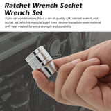 53PCS Chrome-vanadium Steel 1/4'' Ratchet Wrench Socket Wrench Set Household Automobile&amp;Motorcycle Repairing Maintenance Tool