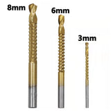 6Pcs HSS Steel Titanium Coated Step Drill Bit Hole Cutter Stepped Up Metal Tool 4-12 4-20 4-32 / 3MM 6MM 8MM