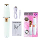 2 IN 1 Rechargeable Electric Eyebrow Trimmer Epilator Female Body Facial Lipstick Shape Hair Removal Mini Painless Razor Shaver
