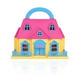 Connection Folding Dollhouse Villa Plastic DIY Dollhouses Play House Furniture Assembled Doll House Toys for Girls kids Gifts